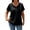 Black, variant on Tops for Women Crew Neck Short Sleeve Button Blouses Collared Textured Shirts Casual Trendy Clothing
