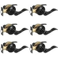 thumbnail image 1 of Wave Style Privacy Bed Bath Door Levers in Satin Nickel Finish Interior Keyless Door Handles Locksets, 1 of 7
