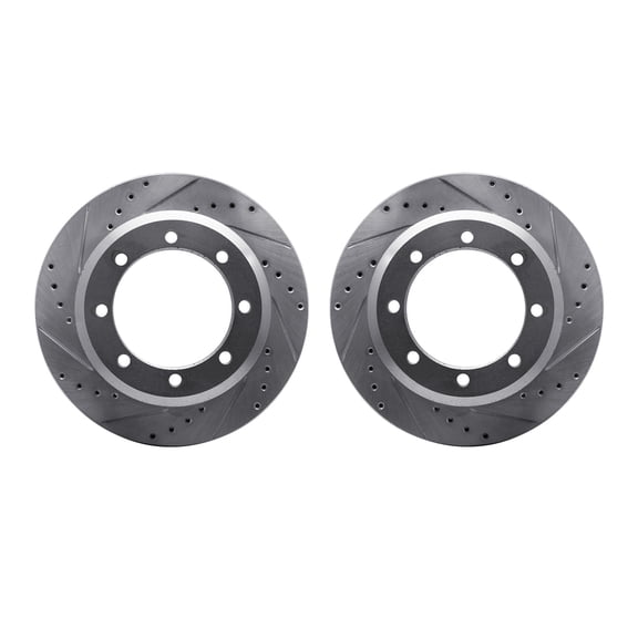 Dynamic Friction Company Rear Brake Rotors-Drilled and Slotted-Silver 7002-54223