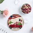 thumbnail image 4 of ZHANZZK Puerto Rico Red Truck with Hibiscus Frog Retro Texture Set of 4 Round Coaster for Drinks, Absorbent Ceramic Stone Coasters Cup Mat with Cork Base for Home Kitchen Room Coffee Table Bar Decor, 4 of 6
