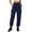 Navy, variant on VEKDONE Women's Tapered Pants Elastic Waist Drawstring Cargo Pants Casual Lightweight Comfy Hiking Joggers Pants with 4 Pockets Travel Outdoor Streetwear Pink L