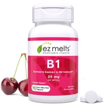 EZ Melts Dissolvable Vitamin B1 25 mg, Sugar-Free, 45-Day Supply - 1 Pack