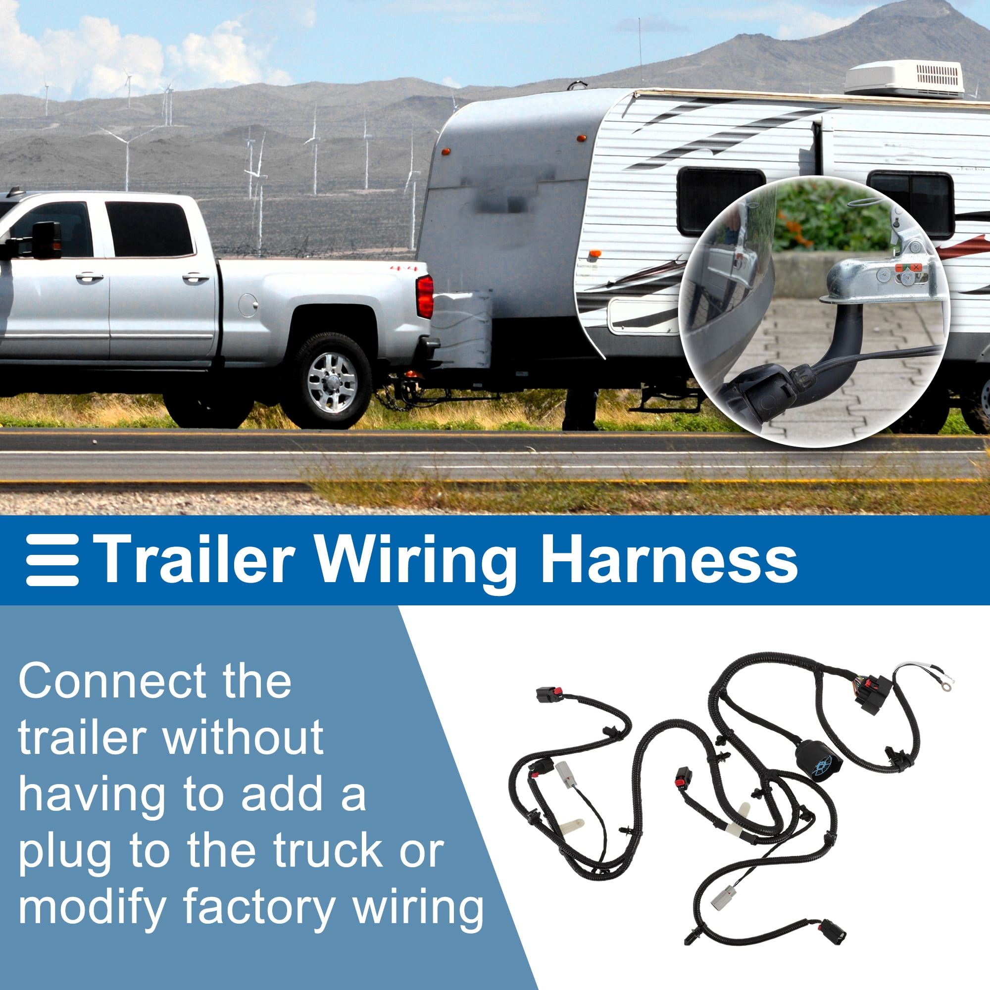 Unique Bargains 4 Pin Trailer Wiring Harness HL3Z13A576A for Ford F-150 2015-2020