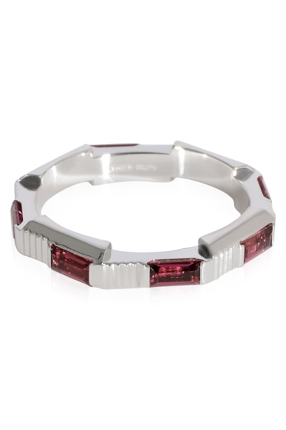 Pre-Owned 18K White Gold Gucci Link to Love Rubellite Ring