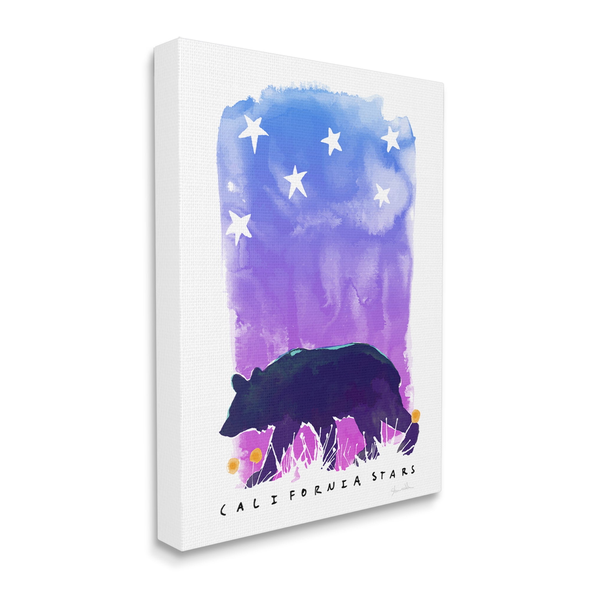 Stupell Industries California Stars Vivid Bear Under Starry Sky Graphic Art Gallery Wrapped Canvas Print Wall Art, Design by Shane Donahue