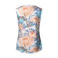 thumbnail image 4 of Camiseta sin mangas de encaje con estampado de mujer Camiseta sin mangas de empalme de cuello redondo Camiseta ligera y cómoda delgada OAVQHLG3B Store lin121212, 4 of 5