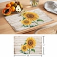 thumbnail image 6 of Sunflower Placemats Set of 4 Yellow Summer Flowers Bee Botanical Wooden Place Mats Indoor Wipeable Table Mats Washable Cloth Dining Table Placemats for Kitchen Holiday Party Home Decor 13x19 Inch, 6 of 9
