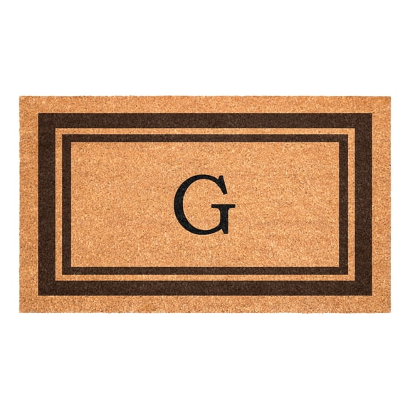 Brown Border Monogram Doormat (Letter G)