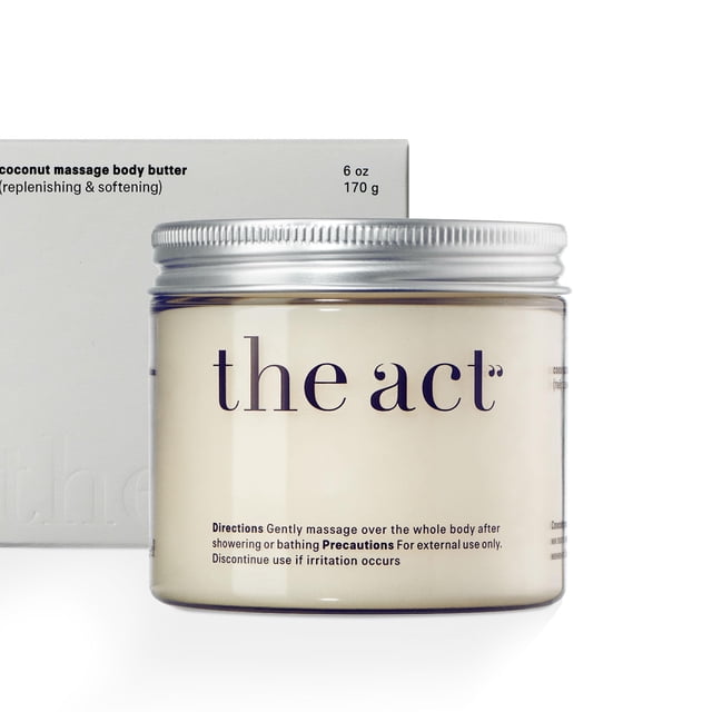 Mantequilla corporal para masaje de coco, hidratante orgánica vegana con aceite de karité, aceite de almendras dulces y vitamina E, ideal para todo tipo de piel, uso diurno y nocturno para hombres y m