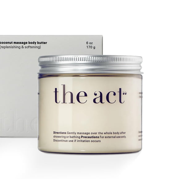Mantequilla corporal para masaje de coco, hidratante orgánica vegana con aceite de karité, aceite de almendras dulces y vitamina E, ideal para todo tipo de piel, uso diurno y nocturno para hombres y m
