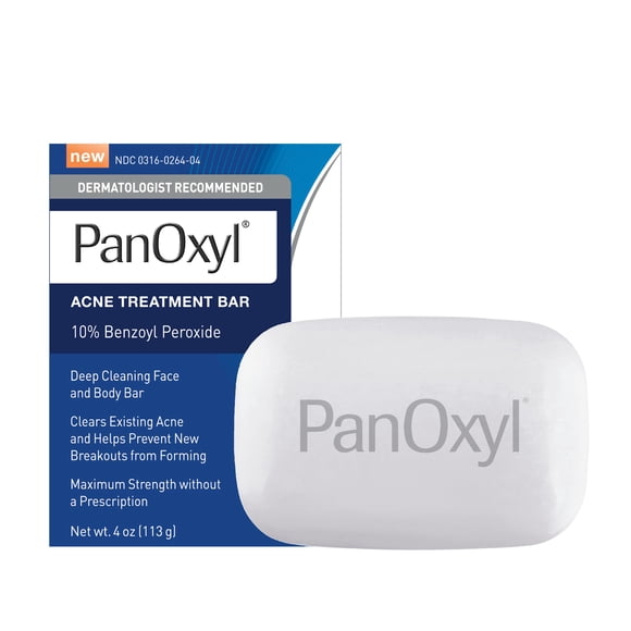 Jabón en barra PanOxyl para tratamiento del acné con peróxido de benzoilo al 10%, 120 ml