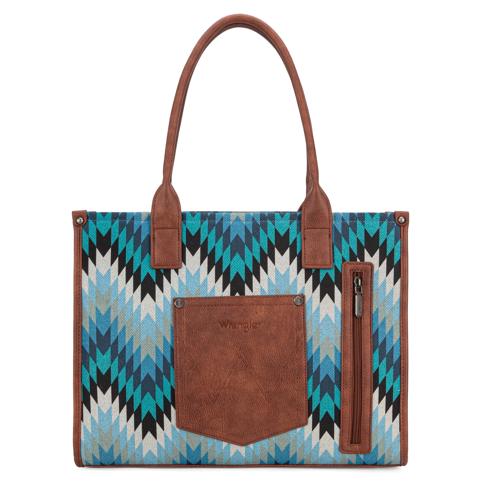 Wrangler Aztec Tote Bag for Women Western Top Handle Handbags and Purses, Jean