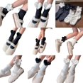thumbnail image 2 of Milue Women's Winter Fuzzy Ankle Socks Lolitas Heart/Flower Crew Socks Calf Socks, 2 of 21