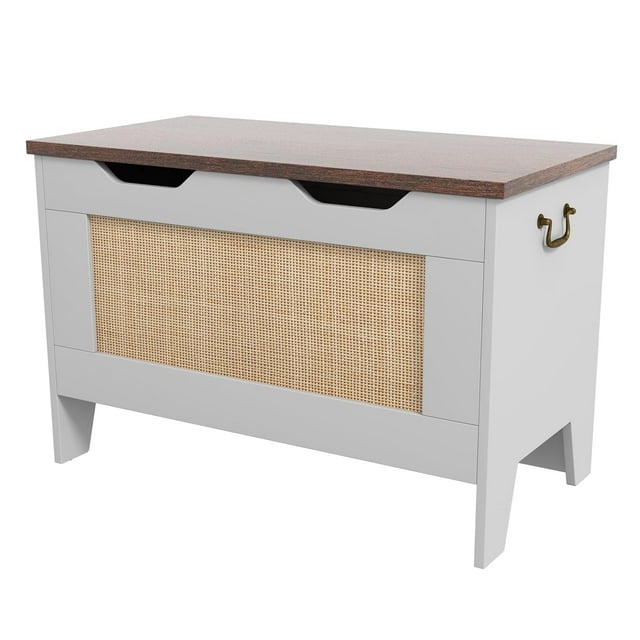 Cherish Coffre de Rangement, Banc de Rangement avec Charnière de Sécurité, Coffre de Rangement en Bois, Coffre de Rangement pour Couvertures, Banc de Rangement pour Entrée, Salon, Chambre