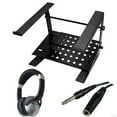 thumbnail image 2 of Ultimate Support JSLPT200 Multi-Purpose Laptop/DJ Stand with Stand Alone Base + On-Ear DJ Headphones + Headphone Extension Cable + Deluxe Accessory Bundle, 2 of 2