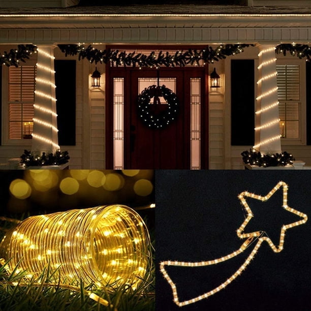 paquete de luces de cadena de 39.3 pies y 120 LED cargadas por USB con 8 modos, adecuadas para uso en interiores y exteriores, impermeables, para decoración de fiestas en el jardín, blanco cálido