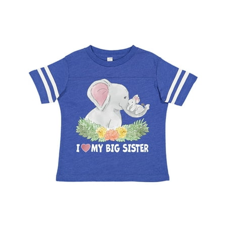 

Inktastic I Love My Big Sister with Elephant Family with Flowers Gift Toddler Boy or Toddler Girl T-Shirt