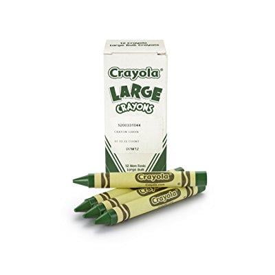 crayola; large crayons, green; art tools; 12 ct. bulk crayons; bright, bold color