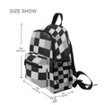 thumbnail image 3 of FORMRS School Backpack with Front Zippered Pocket 12" Student Travel Daypack, Black and Gray Plaid Pattern, 3 of 6