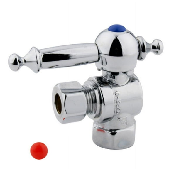 Kingston Brass CC33101TL 3/8" FIP x 3/8" OD Comp Quarter-Turn Angle Stop Valve, Polished Chrome