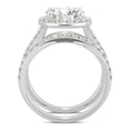 thumbnail image 3 of Charles & Colvard 14K White Gold Moissanite 9.0mm Round Wedding Set-Size 5 3.69cttw DEW, 3 of 8