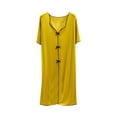 thumbnail image 2 of Taqqpue Women Cotton Nightgown Button Down V Neck Oversize Sleepwear Dress Loose Fit Plus Size Knee Length Home Dress for Women, 2 of 5
