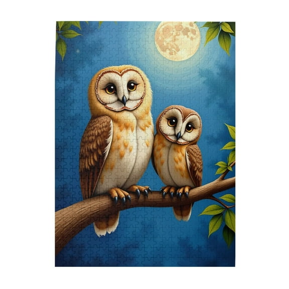 500 Piece Owls Under The Moonlight Adult Jigsaw Puzzle Challenging And Relaxing Puzzles For Adults 500 Pieces Jigsaw Puzzle For Adults Home Decor Fun Activity Great Gift Idea