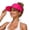 Hot Pink, variant on Pink Wide Brim Visor Sun Hats for Women Nylon Wide Brim Sun Visor Hat for Women, Upf50+ Lightweight Foldable Ponytail Sports Cap One Size