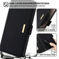 thumbnail image 5 of for Google Pixel 7A Phone Case with RFID Blocking Card Holder Crossbody Chain + Hand Strap Premium PU Leather Flip Case with Magnetic Clasp Kickstand Wallet Shockproof Phone Case,Black, 5 of 9