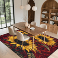 thumbnail image 6 of CURLYOOT Sunflower Yellow Floral Area Rugs for Living Room Bedroom, 4' 10" x 6' 8" Washable Rug, Floor Carpet with Non Slip Backing for Dining Room Indoor, 6 of 7