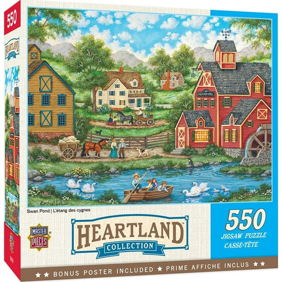 MasterPieces 550 Piece Jigsaw Puzzle for Adults - Swan Pond - 18"x24"