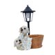 thumbnail image 5 of Lámpara solar para exterior, estatua de resina, diseño de escena adorable, perros de granja, linterna de jardín. Blanco, 5 of 9