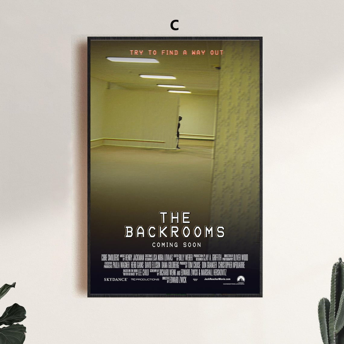 Backrooms (2026) Movie Poster, Horror Movie Wall Art Print Unframed Size 24''x36'' GooGate