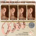 thumbnail image 6 of YOUNGYUE 14K Gold Plated Hoop Earrings for Women, Big Chunky Gold Hoops, Hypoallergenic 925 Sterling Silver Post, 25mm, 6 of 7