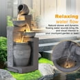 thumbnail image 5 of Haverchair 32"H Outdoor/Indoor Garden Water Fountain, 4 Tiers Cascading Resin Fountains and Waterfall with LEDs & Bowls, Modern Floor-Standing Patio Fountain for Porch, Deck, Yard Home Decor, 5 of 9