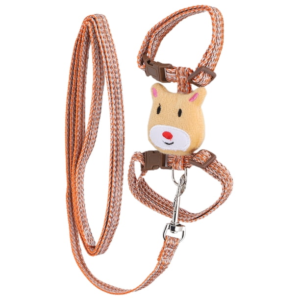 Arnés antipérdida para gatos con correa ajustable para mascotas, a prueba de fugas, para pasear (naranja)