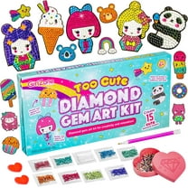 GirlZone Diamond Gem Art Kit, Includes Gem Stickers, Great Xmas Diamond Art for Girls child Ages 8-12