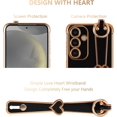 thumbnail image 2 of ZUKKASHAN Compatible with Samsung Galaxy A54 5G Case with Wrist Strap, Flexible Silicone Protective Phone Case with Cute Heart Pattern Kickstand Handle Plating Trim Shockproof Cover, 2 of 4