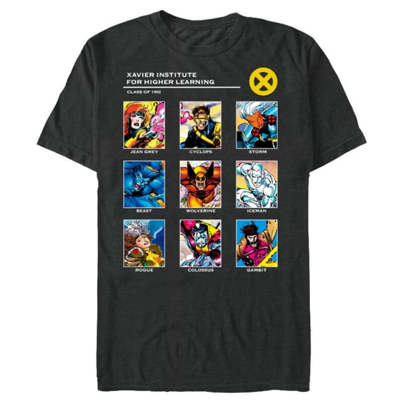 Marvel X-Men Xavier Institute 90s - Short Sleeve Blended T-Shirt for Adults - Customized-Dark Heather