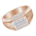 thumbnail image 2 of AFFY (0.4 Ct) Round Shape White Natural Diamond Men's Band Ring In 10k Rose Gold Ring Size-9, 2 of 2