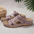 thumbnail image 6 of Caywon Women Wedge Sandals Dressy Soft Leather Sandal,Rubber Sole,Comfortable Walking,Casual Slip on Summer Sandals Slide Sandal Shoes, 6 of 7