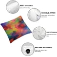thumbnail image 4 of Acheng  Throw Pillow Covers Orange Spring Paint Colorful Red Blue Yellow Band Watercolor with Spots and Streaks Purple Abstract Square Hidden Zipper Decorative Pillowcase ,Set of 2 White, 4 of 6