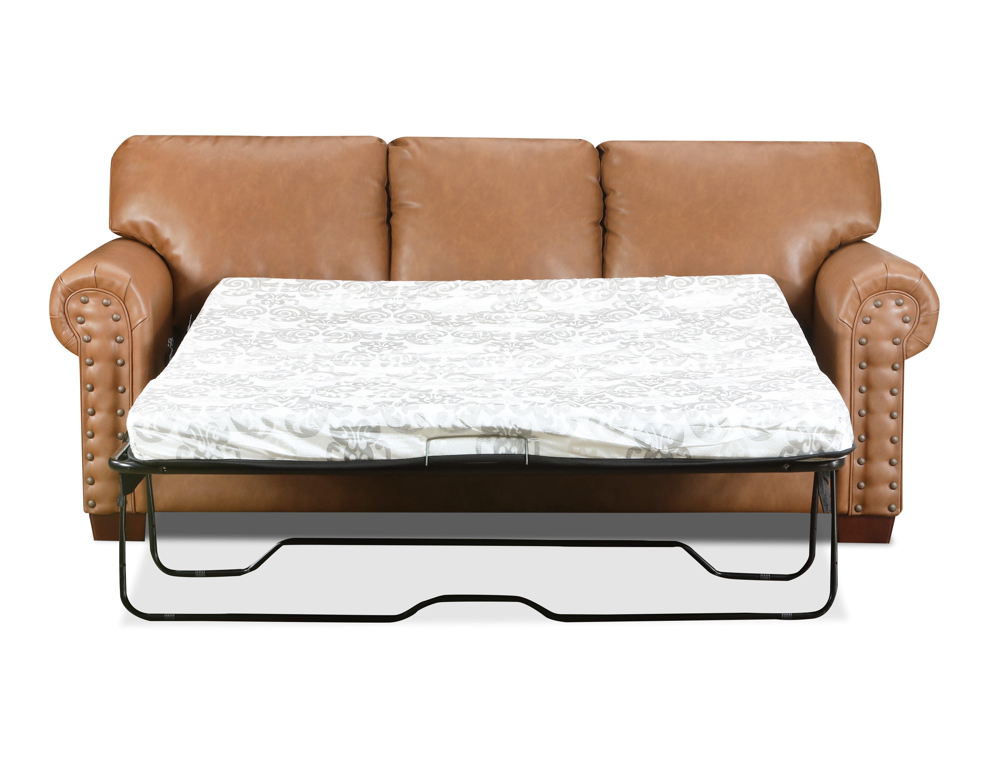 American Furniture Classics Vegan Leather Rolled Arm Sleeper Sofa