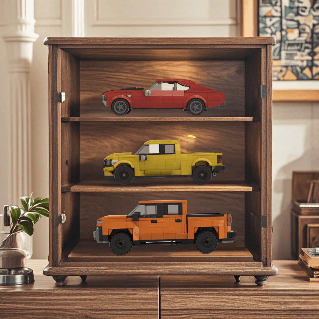 RIDEHILL Speed Champions Building Blocks Collectible Model Cars Kits for Adults, Orange Pickup Truck Race Car Building Kit, Famous Classic Car Set for Vehicle DIY Build a Car Building Toys(445PCS)