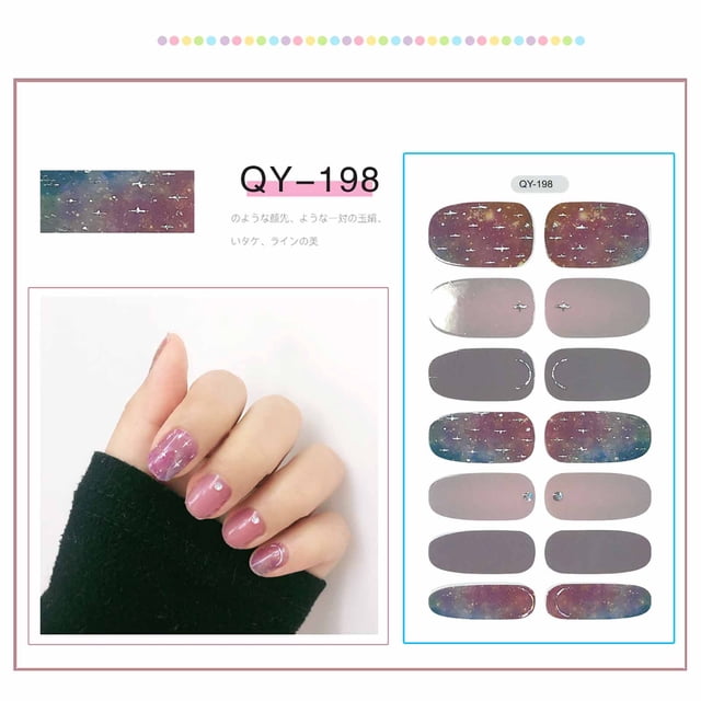 WREESH Butterfly Nail Sticker Full 3D Gradient Finished Nail Polish Film Nail Sticker