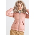 thumbnail image 4 of Long Sleeve Faux Fur Hood Padded Water Resistant Finish Jacket Mauve ' M, 4 of 5