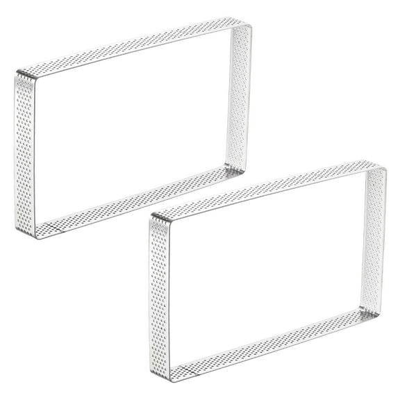 Uxcell 2pcs Rectangular Cake Mold Rings, 7.5" x 4.3" Stainless Steel Cake Mousse Ring Dessert Baking Mould