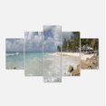 thumbnail image 2 of Île de la Barbade Bord de Mer Blanc - Œuvre d'Art Moderne sur Toile, 2 of 3