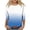 Blue, variant on YUGYXL Women's Gradient Color Tshirts 3/4 Length Sleeve Shirts Lounge Crew Neck Comfy Clothes Dressy Soft Tunics Tees Holiday Tops
