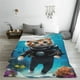 thumbnail image 5 of Balery Underwater Diving Cat Manta de Felpa Suave y Acogedora – Cobija de Franela Aterciopelada para Cama, Lavable y Cálida para Sofá, Mascotas, Transpirable-50"x40", 5 of 7